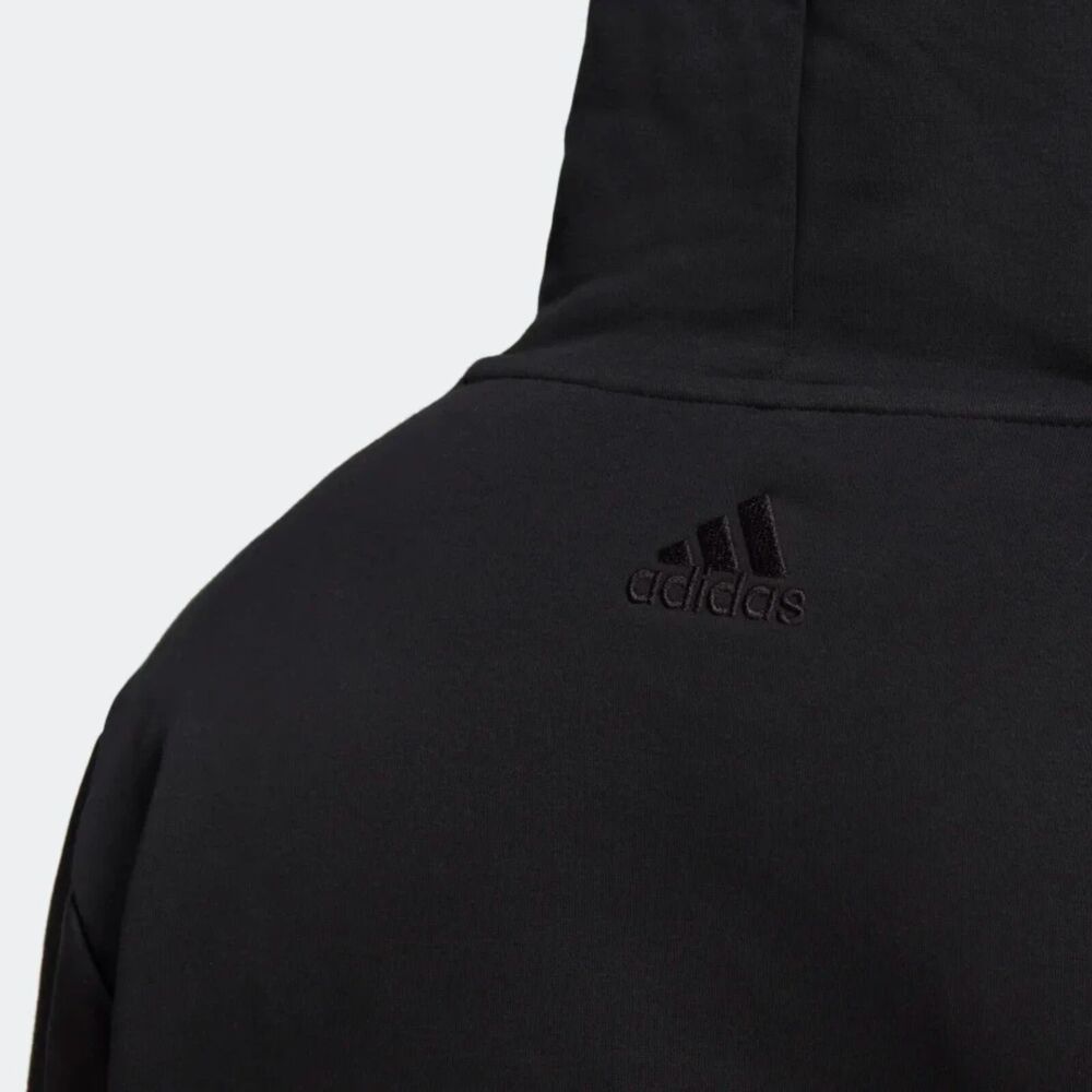 ADIDAS MENS ESSENTIALS GIANT LOGO FLEECE HOODIE BLACK SIZE MEDIUM HL6925 NEW - Picture 5 of 6
